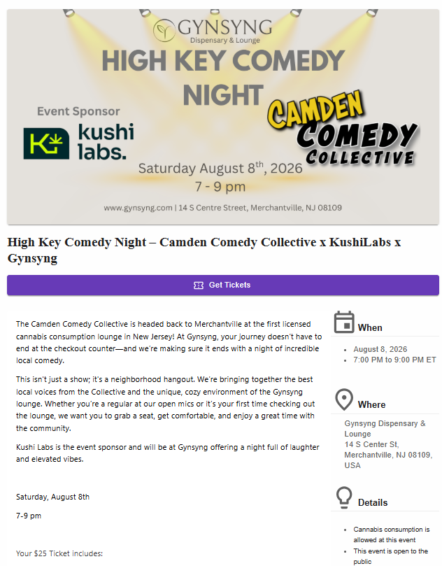 High Key Comedy Night – Camden Comedy Collective x KushiLabs x Gynsyng